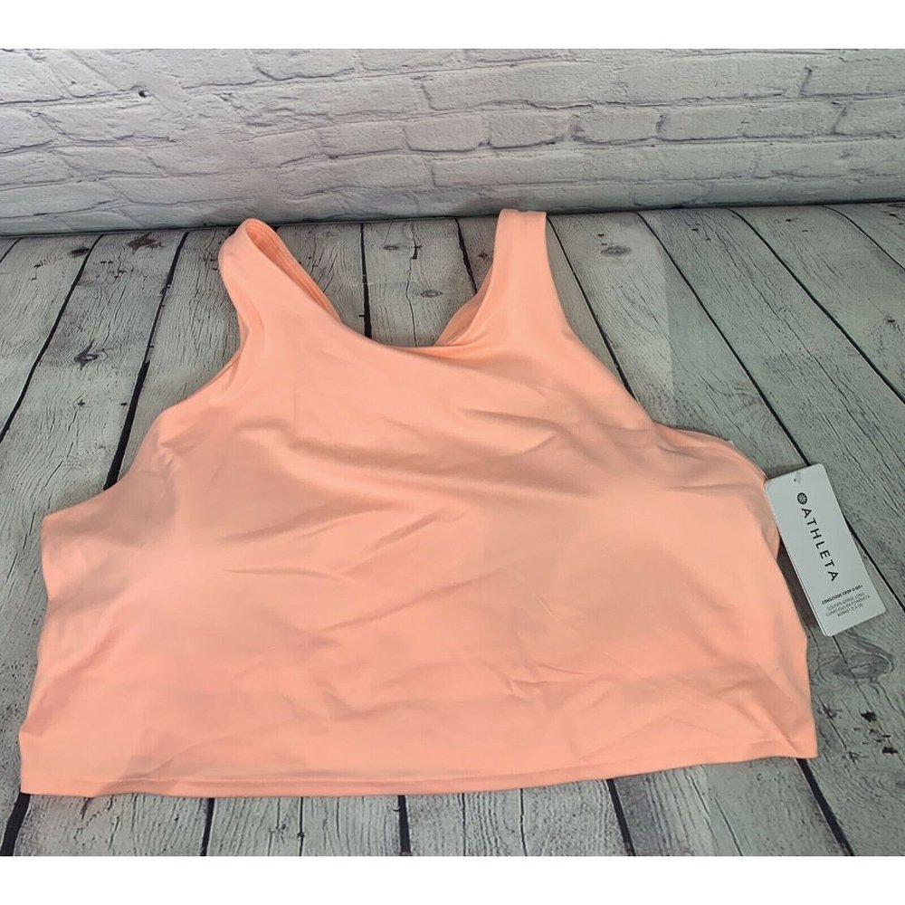 ATHLETA  D-DD Conscious Crop Support Top Beach Peach 3X 22/24 NWT